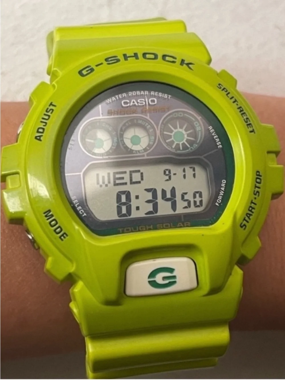 RARE Casio G-Shock G-6900GR Go Neón Green SOLAR Kermit Men's Watch No Box